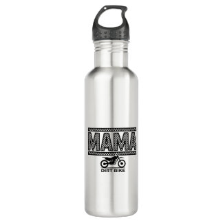 Funny Chequered Dirt Bike Mama Motocross Women 710 Ml Water Bottle
