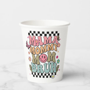 Funny Chequered Mama Flowers Mother’s Day Cute Mum Paper Cups
