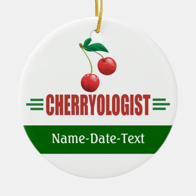 Funny Cherries Ceramic Tree Decoration (Front)