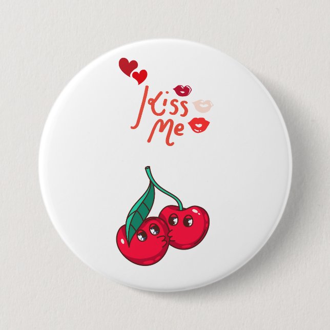 Funny Cherries in Love 7.5 Cm Round Badge (Front)