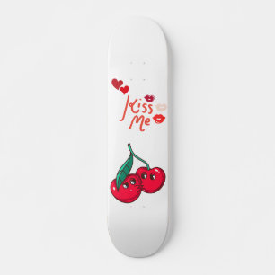 Funny cherries in love  skateboard