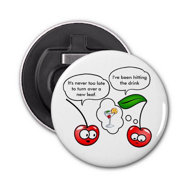 Funny Cherry Puns Joke Bottle Opener (Front)