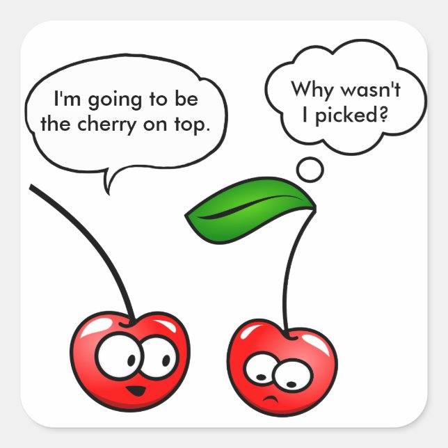 Funny Cherry Puns Joke Square Sticker (Front)