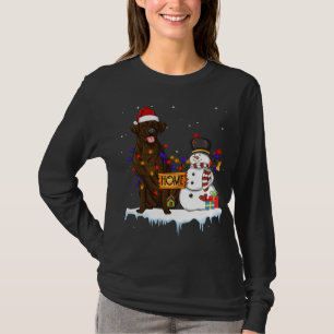Funny Chesapeake Bay Retriever Dog Christmas Snowm T-Shirt