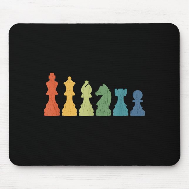 Funny Chess Eces Board Game Lover Player Themed Ch Mouse Pad (Front)
