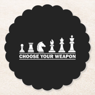 Funny Chess Gift for Chess Lover Kids Boys Girls C Paper Coaster