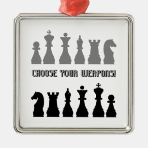 funny chess metal tree decoration
