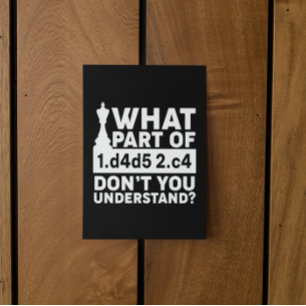 Funny Chess Move Black and White Postcard