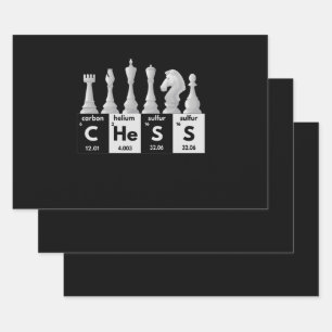 Funny Chess Player Game Board Periodic Table Gift Wrapping Paper Sheet
