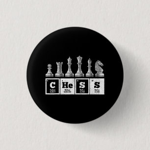 funny chess player geek periodic system chemistry 3 cm round badge