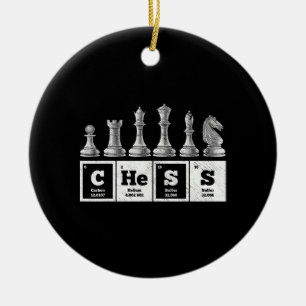 funny chess player geek periodic system chemistry ceramic tree decoration
