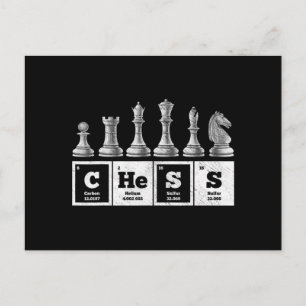 funny chess player geek periodic system chemistry invitation postcard