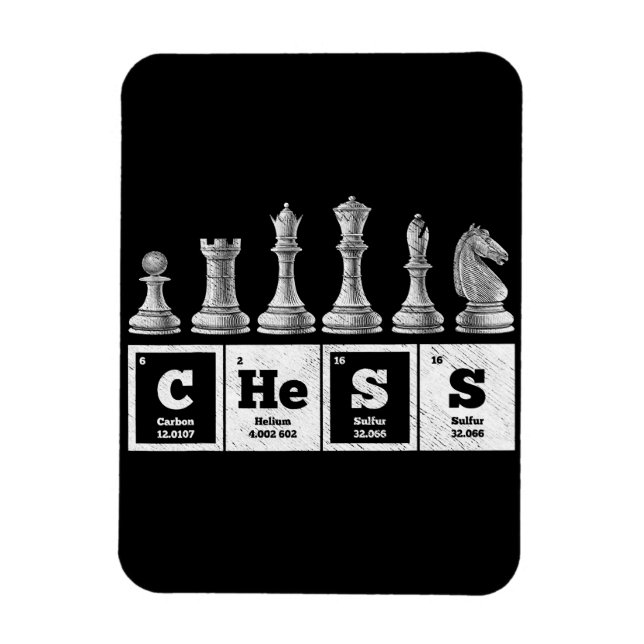 funny chess player geek periodic system chemistry magnet (Vertical)