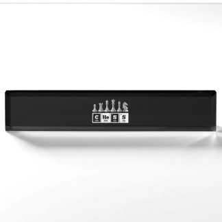 funny chess player geek periodic system chemistry nameplate