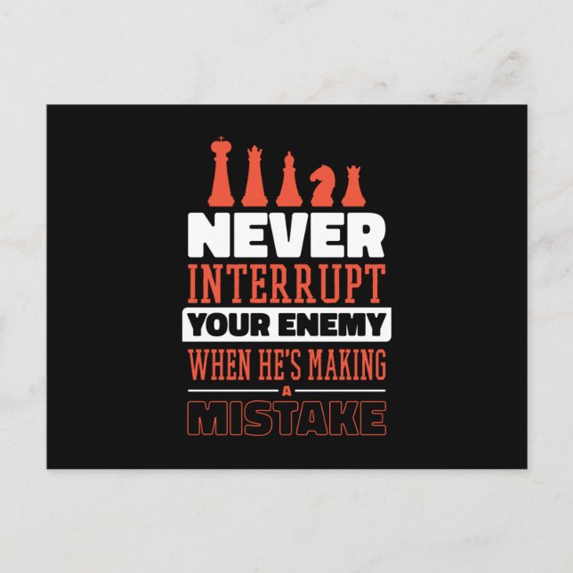 Funny Chess Quote Chess Player Postcard (Front)