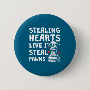 Funny chess valentines day stealing heart like 6 cm round badge