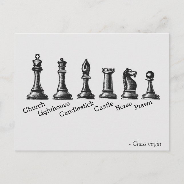 Funny Chess Virgin Postcard (Front)