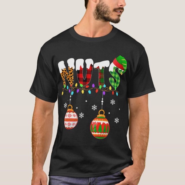 Funny Chest Nuts Couples Christmas Chestnuts Adult T-Shirt (Front)