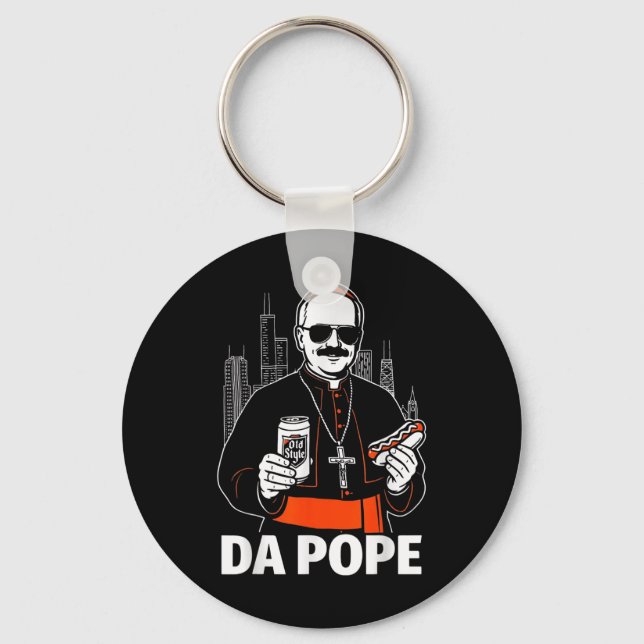 Funny Chicago Pope Leo Xiv Graphic  Key Ring (Front)