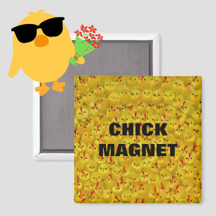 Funny CHICK MAGNET yellow Easter chicks 2" magnet