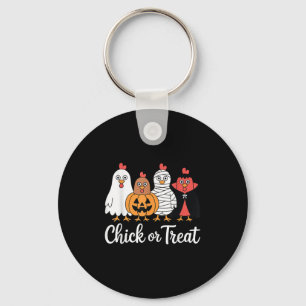 Funny Chick Or Treat Chicken Halloween  Key Ring