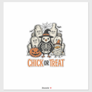 Funny Chick Or Treat Halloween Chicken Graphic_1