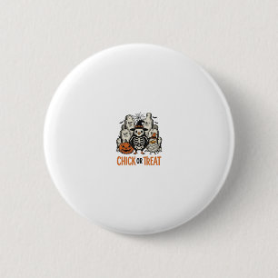 Funny Chick Or Treat Halloween Chicken Graphic_1 6 Cm Round Badge