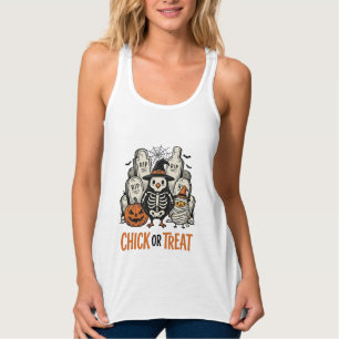 Funny Chick Or Treat Halloween Chicken Graphic_1 Singlet