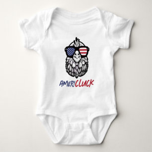Funny Chicken Ameri-CLUCK Patriotic Baby Bodysuit