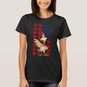 Funny Chicken American Flag Chicken Lover 4th Of J T-Shirt