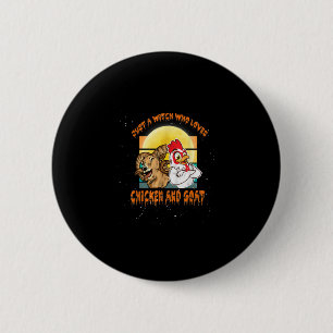 Funny Chicken And Goat Halloween Costume Gift 6 Cm Round Badge