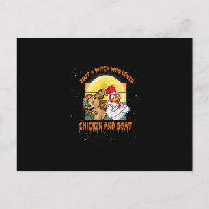 Funny Chicken And Goat Halloween Costume Gift Postcard