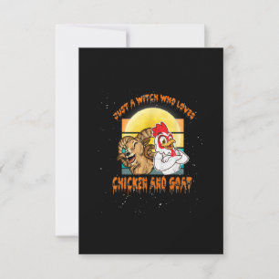 Funny Chicken And Goat Halloween Costume Gift RSVP Card
