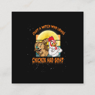 Funny Chicken And Goat Halloween Costume Gift Square Business Card