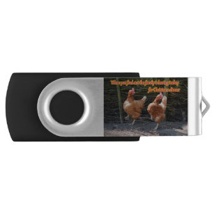 Funny Chicken and Rooster Memes with Funny Images USB Flash Drive