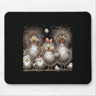 Funny Chicken Art Eagerlys Colourful  Mouse Pad