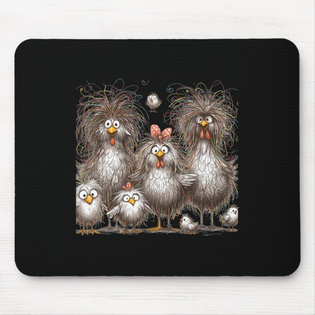 Funny Chicken Art Eagerlys Colourful  Mouse Pad (Front)