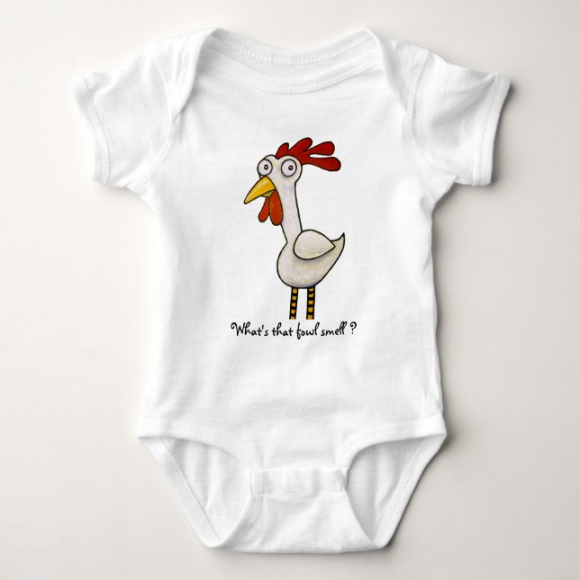 Funny Chicken Baby Bodysuit (Front)