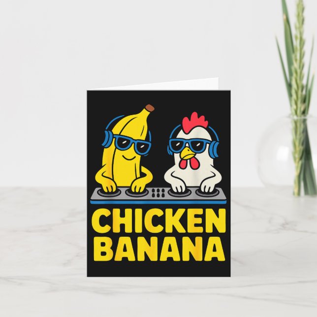 Funny Chicken Banana  Card (Front)