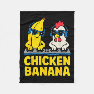 Funny Chicken Banana Fleece Blanket