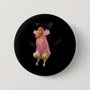 Funny Chicken By Carrier Hen Carrier Mum Of Chicke 6 Cm Round Badge