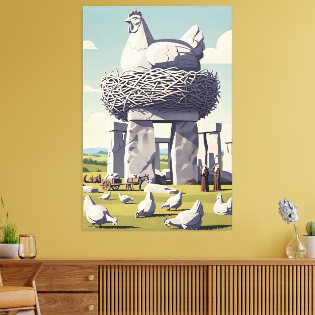 Funny chicken canvas print (Insitu(LivingRoom))