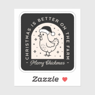 Funny chicken Christmas farm puns whimsical black