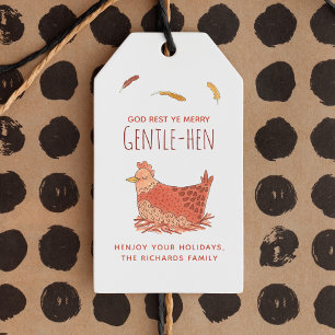 Funny Chicken Christmas Gift Tags