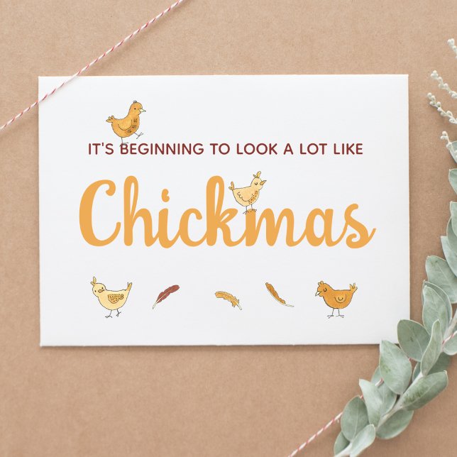 Funny Chicken Christmas Holiday Postcard (Creator Uploaded)