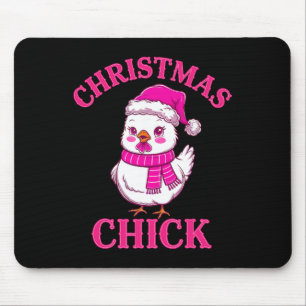Funny Chicken Christmas Lights Farm Animal Cute Xm Mouse Pad