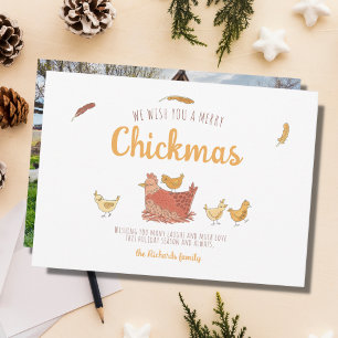 Funny Chicken Christmas Photo Holiday Card