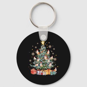 Funny Chicken Christmas Tree Farm Animal Chicken M Key Ring