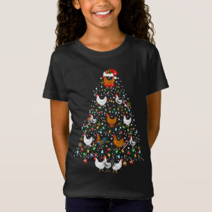 Funny Chicken Christmas Tree Ornament Decor T-Shirt