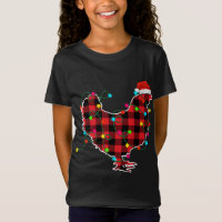 Funny Chicken Christmas Tree Red Plaid Xmas Animal
